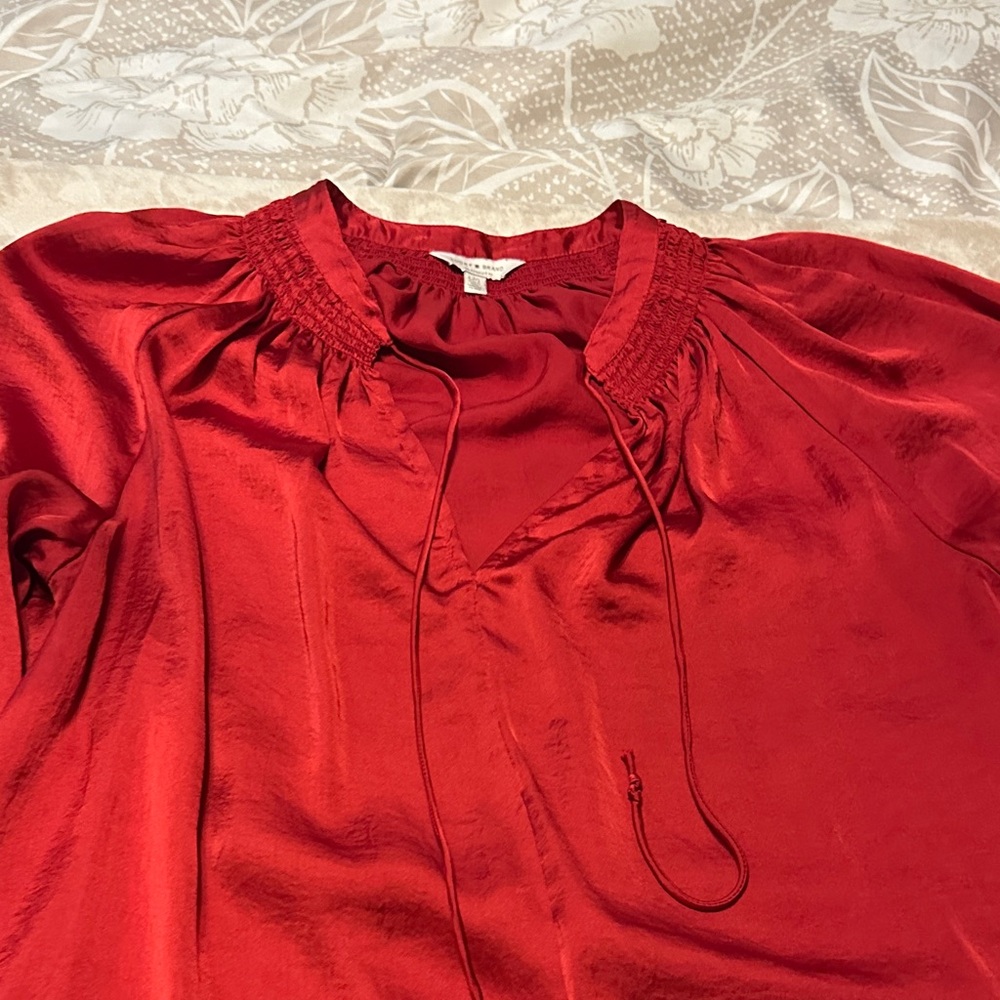 Elegant Red Women's Top Lucky Brand